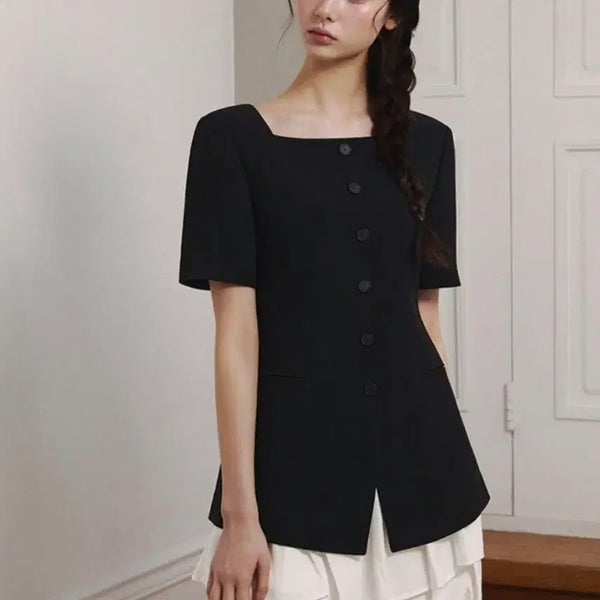 [BUNJANG] It Michaa Square Neck Slim Fit Jacket Size 66 / 잇미샤 스퀘어넥 슬림핏 자켓 66사이즈