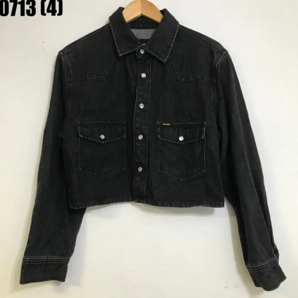 [BUNJANG] Wrangler Denim Cropped Shirt Black / Wrangler 데님 크롭 셔츠 검정