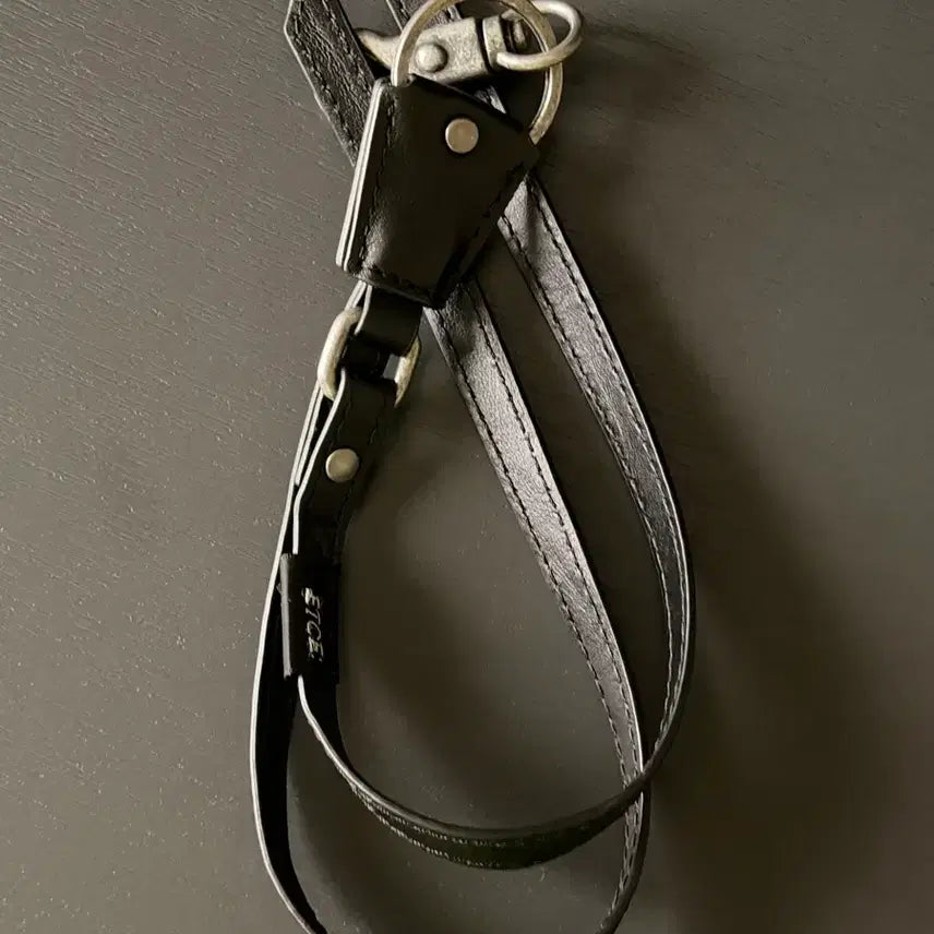 [BUNJANG] ETCE Black Leather Keyring / ETCE 블랙 가죽 키링