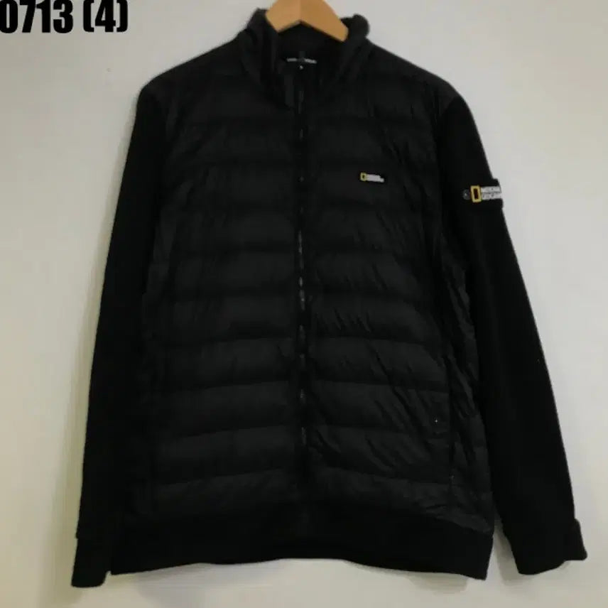 [BUNJANG] National Geographic Quilted Hooded Zip-Up Jacket Black / 내셔널지오그래픽 퀼팅 후드 집업 블랙
