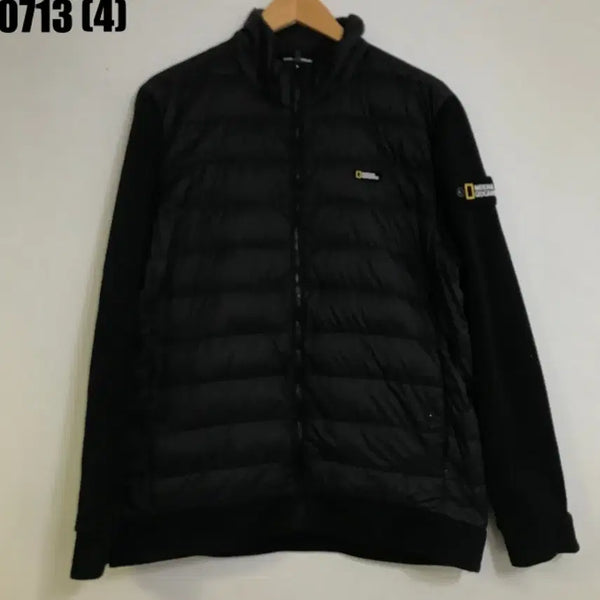 [BUNJANG] National Geographic Quilted Hooded Zip-Up Jacket Black / 내셔널지오그래픽 퀼팅 후드 집업 블랙