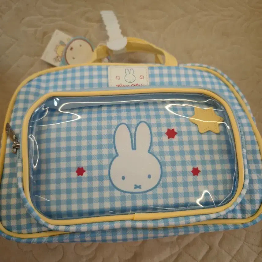 [BUNJANG] Miffy Check Backpack Sky Blue / 미피 백팩 체크 스카이