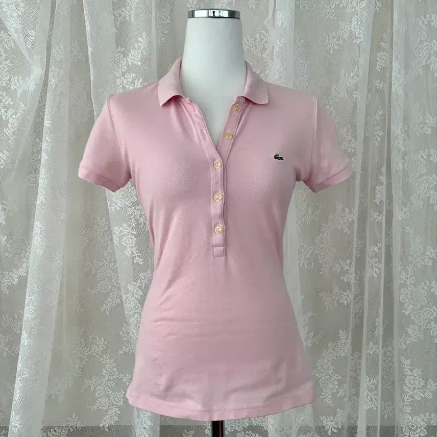 [BUNJANG] Lacoste Short Sleeve Polo T-Shirt Pink / 36) 라코스테 반팔 폴로 티셔츠 핑크