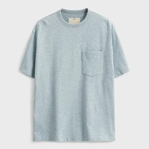 [BUNJANG] Pottery Melange Blue Supima Comfort Pocket Short Sleeve T-Shirt / [5] 포터리 멜란지 블루 수피마 컴포트 포켓 반팔 티셔츠