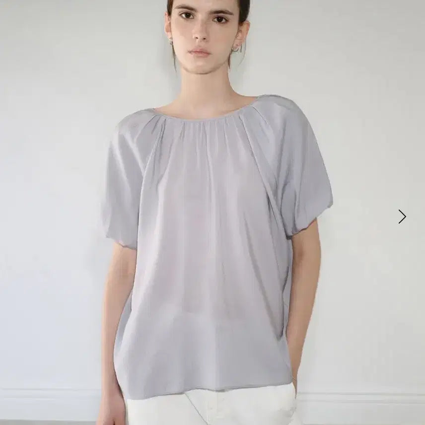 [BUNJANG] SIE Two-Way Puff Blouse (Fog Blue) / 최종가격))시에 퍼프 블라우스