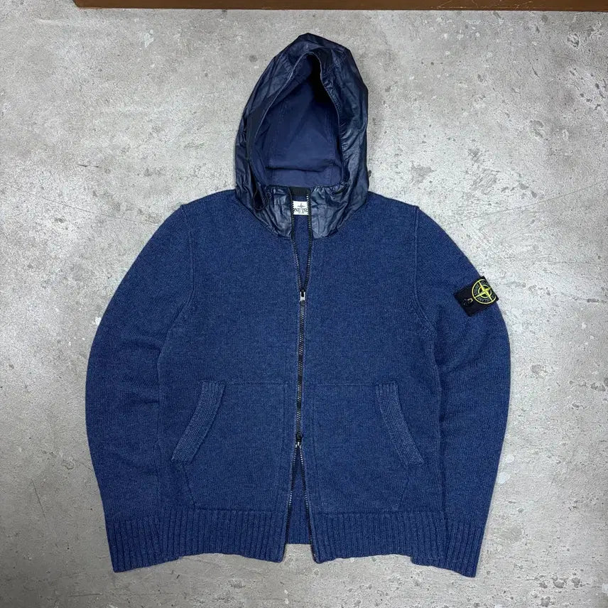 [BUNJANG] Stone Island Knit Two-Way Hooded Zip-Up / 스톤아일랜드 니트 투웨이 후드집업[3092]