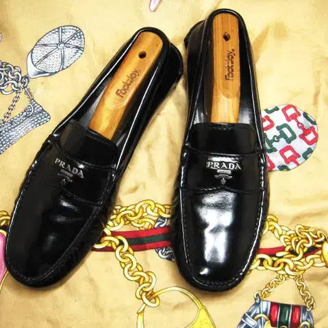 [BUNJANG] Prada 2D2170 Black Patent Calfskin U-Tip Penny Driving Loafers / 이태리명품 프라다 2D2170 블랙카프 U팁 드라이빙로퍼 245