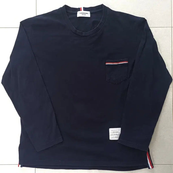 [BUNJANG] Thom Browne Long Sleeve Pocket T-Shirt Navy / [정품] 톰브라운 롱슬리브 포켓 티셔츠 네이비