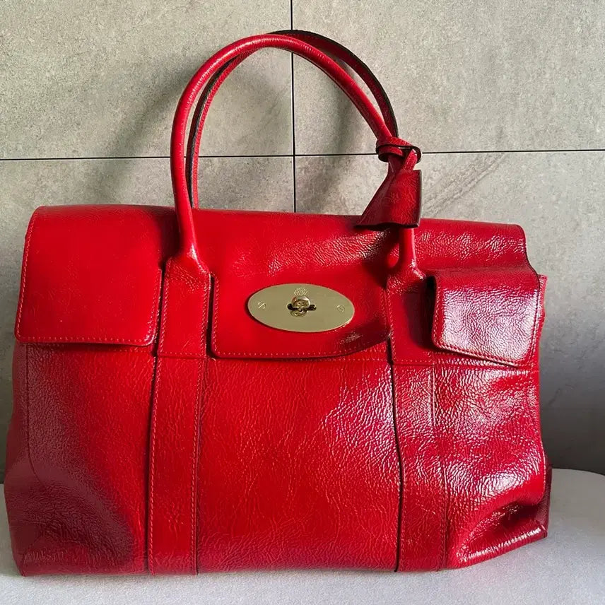 [BUNJANG] Mulberry Bayswater Enamel Shoulder Bag Red / 멀버리 베이스워터 에나멜 레드 백