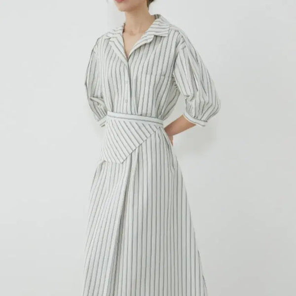 [BUNJANG] ENOR Seersucker Striped Long Dress / 엔오르(ENOR)시어서커 원피스