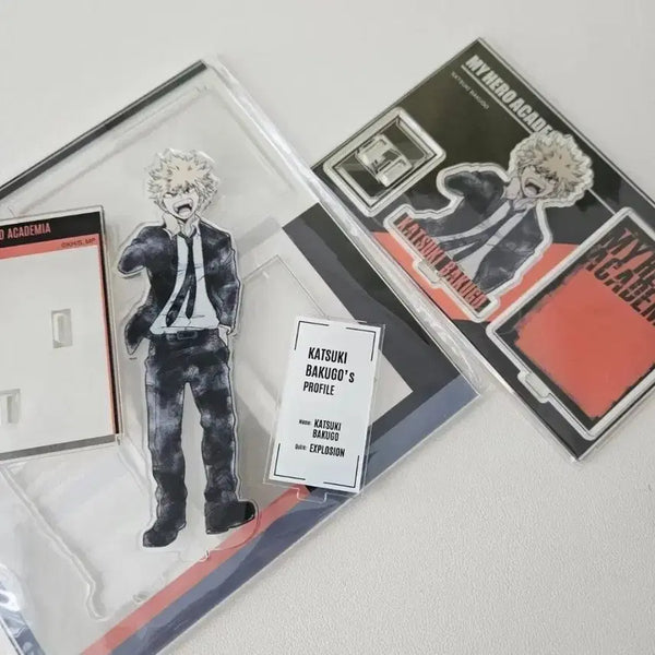 [BUNJANG] My Hero Academia Bakugo Full Body & Half Body Watercolor Acrylic Stand Set / 히로아카 나히아 바쿠고 정장 수채화 아크릴스탠드 세트 전신상반신