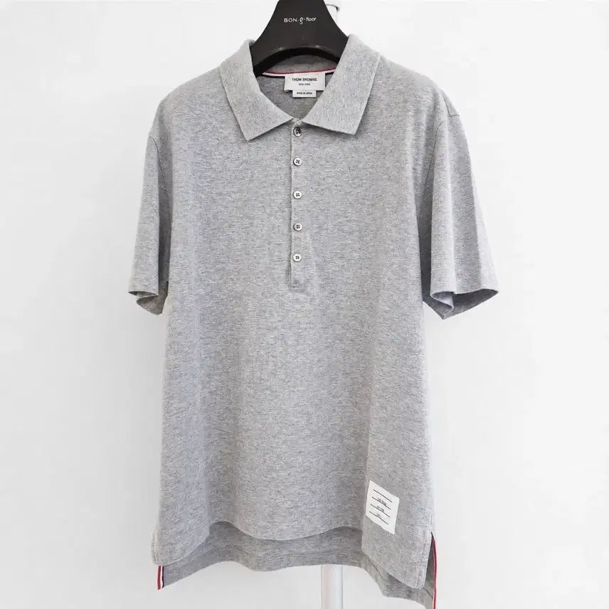 [BUNJANG] Thom Browne Grey Short Sleeve Polo Shirt Size 4 / [완전새상품급/200%정품] 톰브라운 그레이 반팔 카라티 사이즈 4