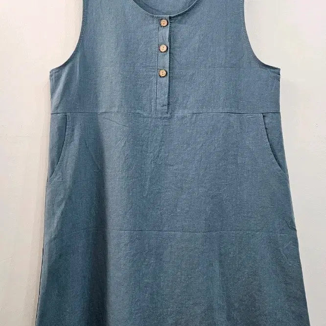 [BUNJANG] Linen Dress - New, with Discoloration Flaw / 새제품 탈색불량 린넨원피스 프리