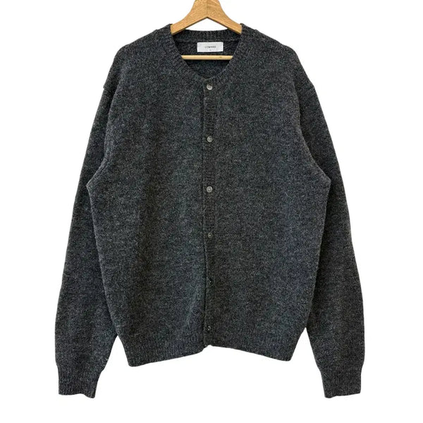 [BUNJANG] LEMAT ULL Blend Round Neck Cardigan Charcoal Grey Size 3 / 르마드 오버 울 혼방 라운드넥 가디건 차콜그레이 3 정품
