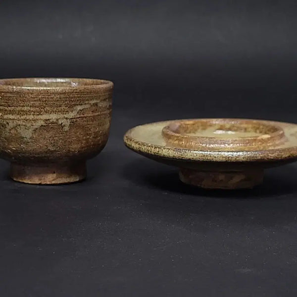 [BUNJANG] Mungyeong Yo Cheon Han-Bong Celadon Cup and Saucer Set / 문경요 천한봉샘 이라보잔과 받침
