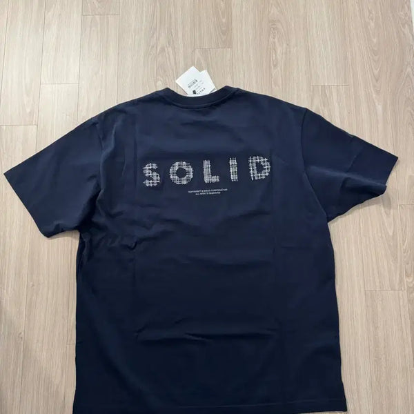 [BUNJANG] Solid Homme Basic Logo Short Sleeve T-Shirt Navy / 솔리드옴므 반팔티 네이비 새상품 46,48,50,52 사이즈