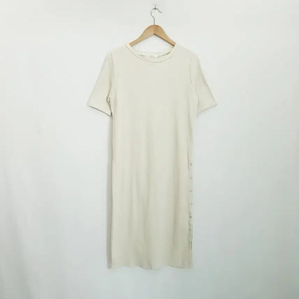 [BUNJANG] Azul By Moussi Side Slit Short-Sleeve Long Dress / 아줄바이마우지 옆트임 반팔 롱 원피스 여F R536