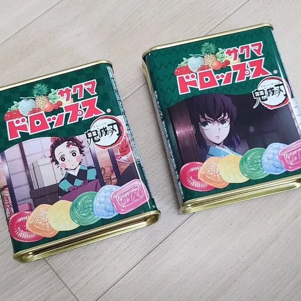 [BUNJANG] Demon Slayer: Kimetsu no Yaiba Sakuma Drops Candy Empty Tin - Tanjiro & Inosuke (Unsealed) / 귀멸의칼날 귀칼 사쿠마 드롭스 캔디 미개봉 공병 탄지로 이노스케