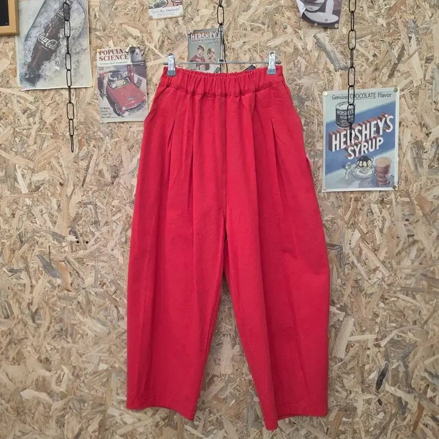 [BUNJANG] Red Jar Fit Wide Cotton Pants - One Size / 새상품 ) 레드 항아리 핏 와이드 면바지 F