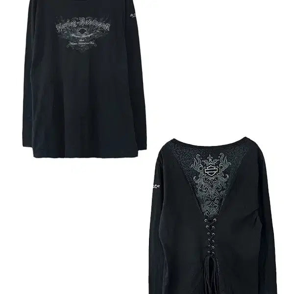 [BUNJANG] Harley Davidson Gothic Punk Knot Layer Long Sleeve T-Shirt / [XL] HARLEY DAVIDSON 고딕펑크 매듭레이어 Y2K 긴팔티