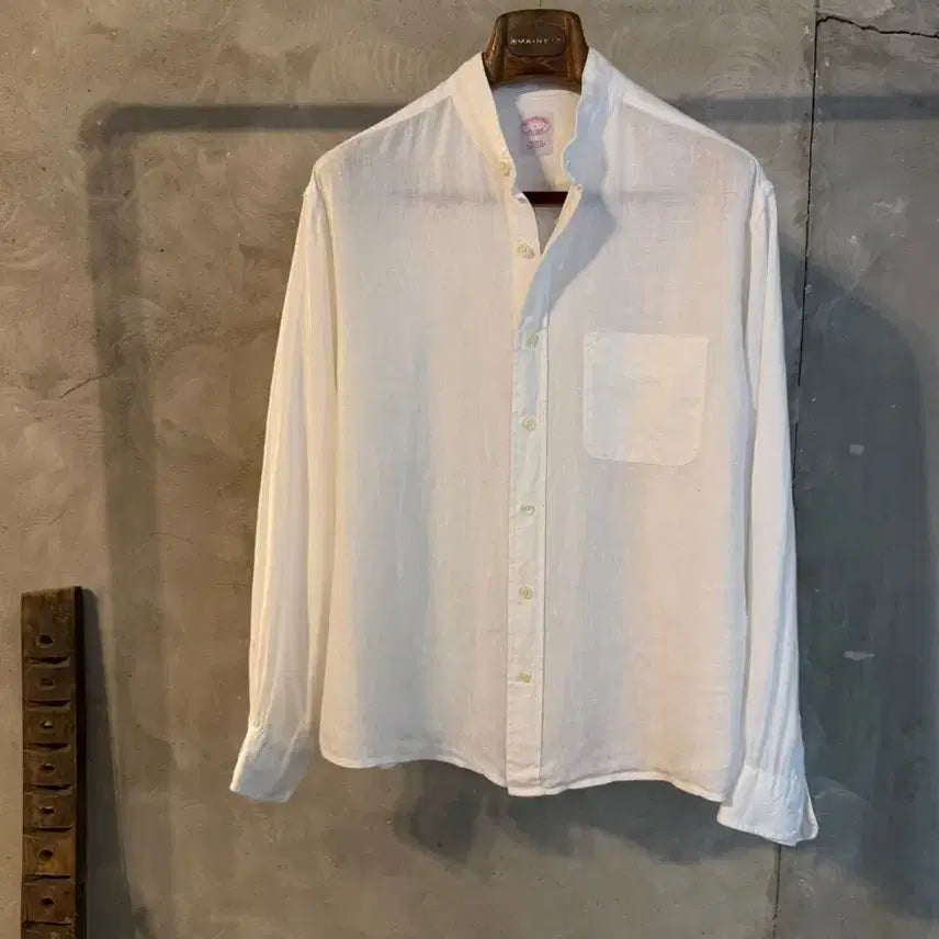 [BUNJANG] Brooks Brothers Linen White Shirt Men's 100 / 브룩스브라더스 린넨 화이트 셔츠 남성100