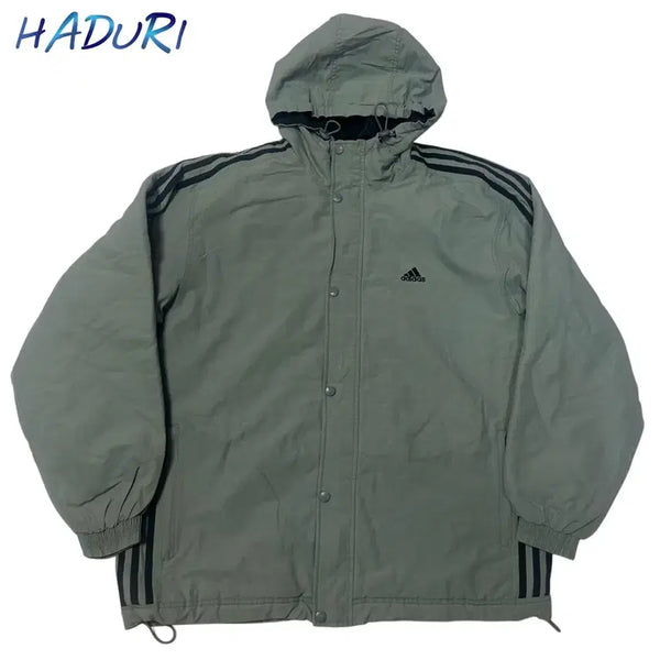 [BUNJANG] Adidas 00s Performance Logo Khaki Hooded Jumper / 아디다스 00s 삼선 퍼포먼스로고 카키후드점퍼 100