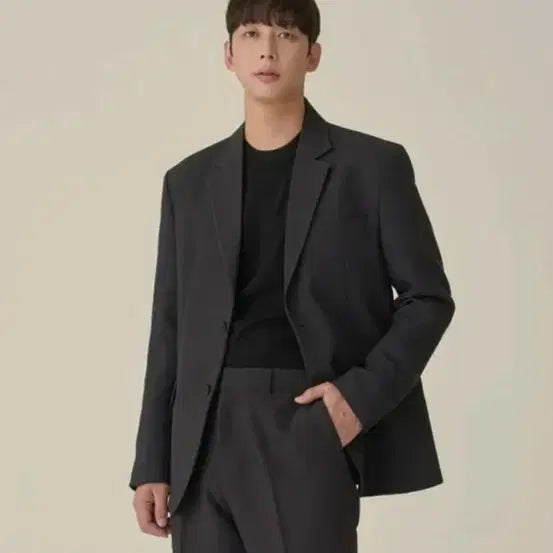 [BUNJANG] Hyoji Regular Fit Single Jacket Charcoal (L) / 효지 레귤러핏 싱글 자켓 (48 L) 차콜
