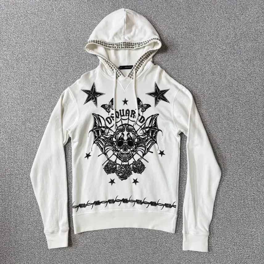 [BUNJANG] DSQUARED2 Studded Skull Punk Hoodie / 디스퀘어드 스컬 펑크 후드티 S