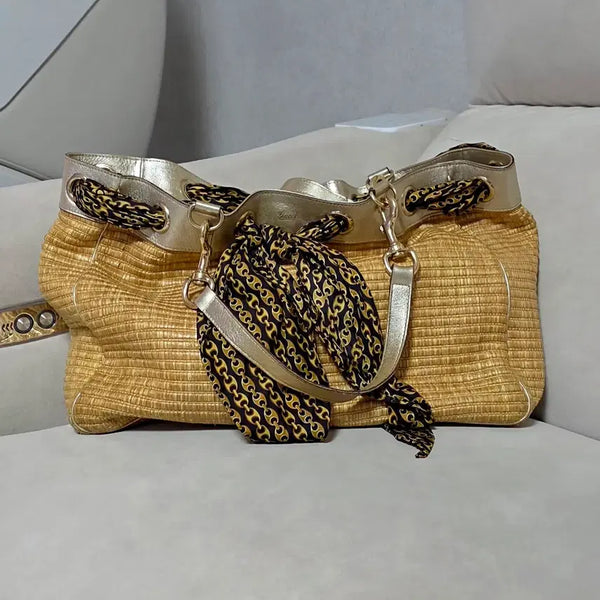 [BUNJANG] Gucci Raffia Tote Bag/Shoulder Bag / 구찌 라피아 토트&숄더백(무료배송)
