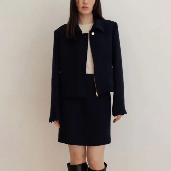 [BUNJANG] bemuse (Venuet) Monet Jacket & Skirt Setup Navy / 비뮤즈 (베뉴엣) 모네 자켓 스커트 셋업 네이비 택포