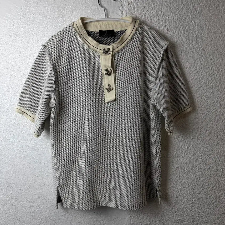 [BUNJANG] LANVIN Collection 19 S/S Tweed Half Sleeve T-shirt / LANVIN 랑방 컬렉션 19 S/S 트위드 헨리넥 반팔티셔츠