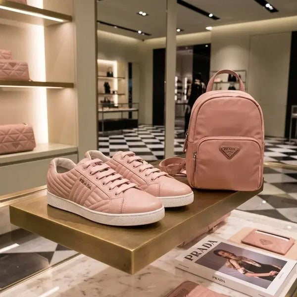 [BUNJANG] Prada Quilted Leather Sneakers Indie Pink / [정품] 프라다 퀼팅 레더 스니커즈 인디핑크 (245 / 37.5)