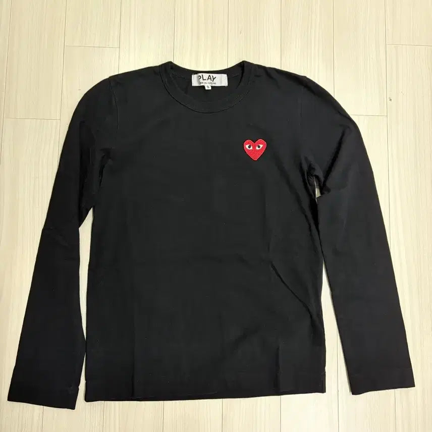 [BUNJANG] Comme des Garçons Heart Appliqué Long Sleeve Shirt / 꼼데가르송 하트 와펜 롱 슬리브s