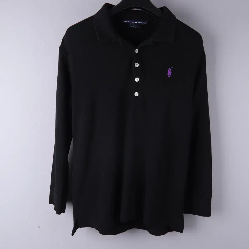 [BUNJANG] Ralph Lauren Sport Black Long Sleeve Polo Shirt (L) / (여성) 랄프로렌 스포츠 카라 긴팔티 블랙 (L)