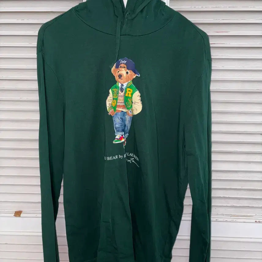 [BUNJANG] Polo Ralph Lauren Polo Bear Green Hoodie / 폴로 랄프로렌 그린 폴로 베어 후드티