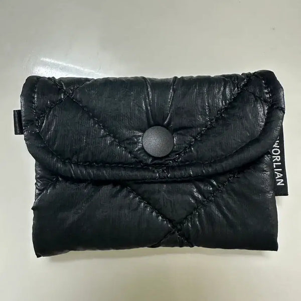 [BUNJANG] Glossy Padded Card Holder - Black / 심플 카드지갑 글로시패딩블랙