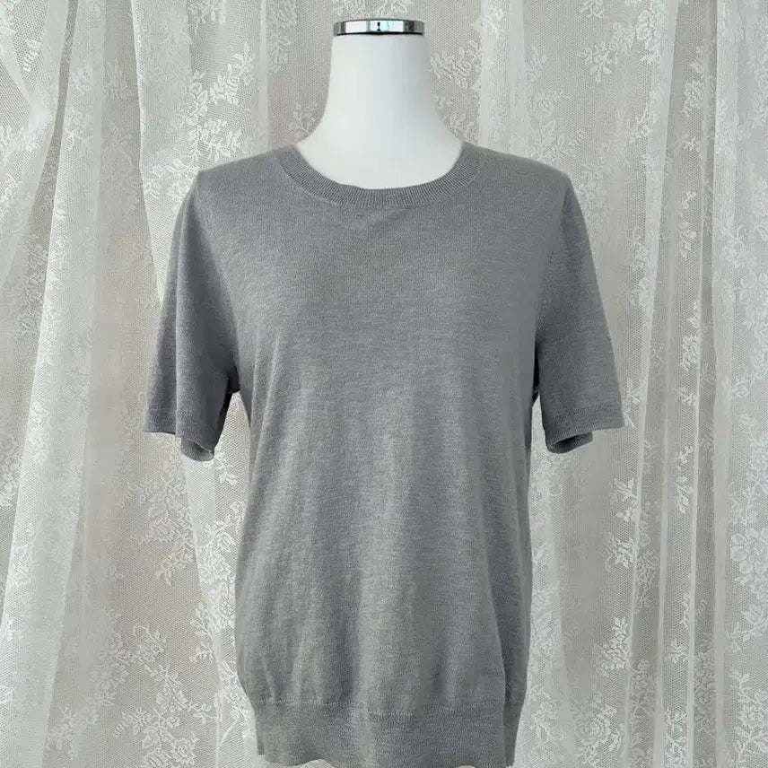 [BUNJANG] J.Crew Cotton Knit Short Sleeve T-Shirt Gray / L) 제이크루 코튼 반팔 니트 그레이