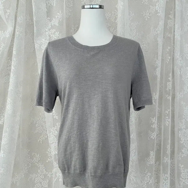 [BUNJANG] J.Crew Cotton Knit Short Sleeve T-Shirt Gray / L) 제이크루 코튼 반팔 니트 그레이
