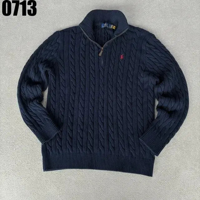 [BUNJANG] Polo Ralph Lauren Cable Knit Navy L / 폴로 랄프로렌 케이블 니트 네이비L