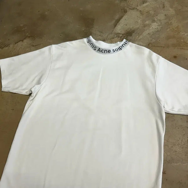 [BUNJANG] Acne Studios Neck Logo White T-Shirt M / M 아크네 스튜디오 넥로고 화이트 반팔티