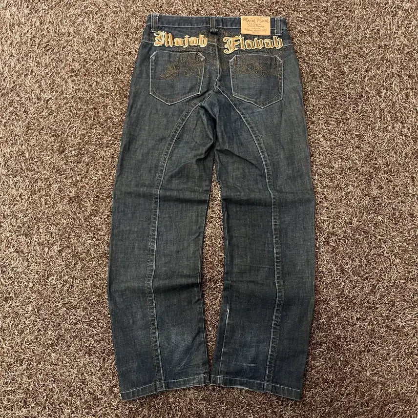 [BUNJANG] 34 Majaparva Logo Patch Denim Pants / 34 마자플라바 로고 패치 데님 팬츠
