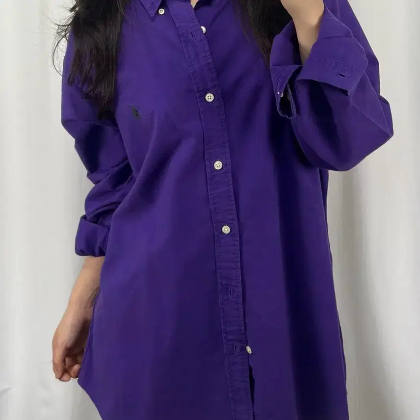 [BUNJANG] Polo Ralph Lauren QR Purple Oxford Shirt / 폴로 QR 퍼플 옥스포드 셔츠