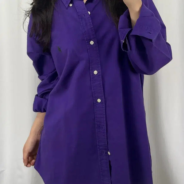 [BUNJANG] Polo Ralph Lauren QR Purple Oxford Shirt / 폴로 QR 퍼플 옥스포드 셔츠