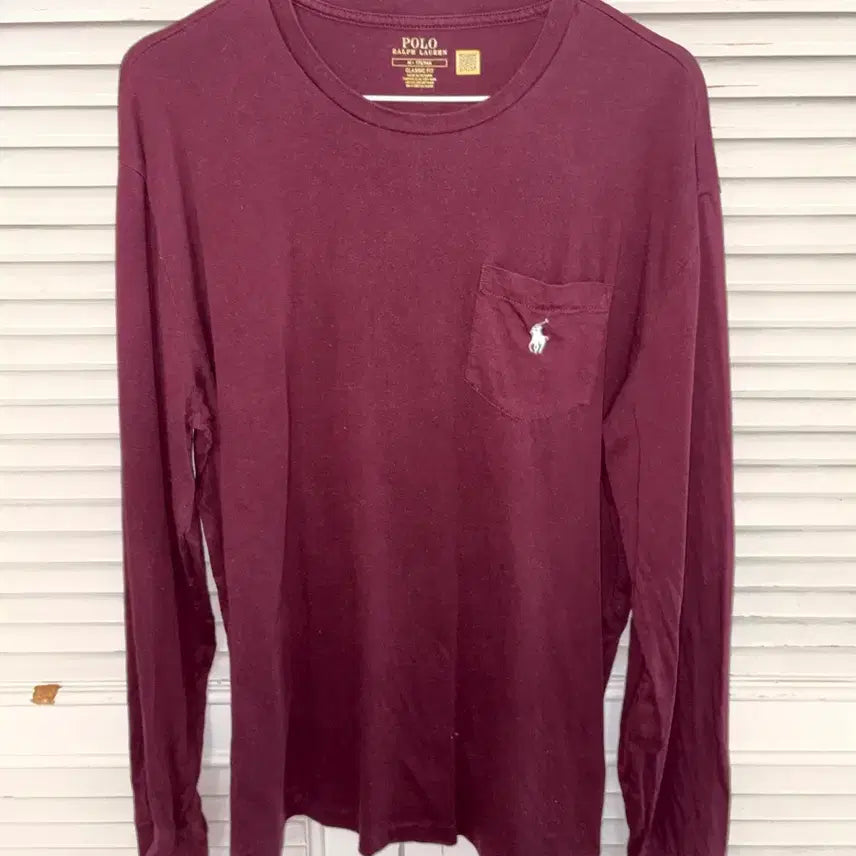[BUNJANG] Polo Ralph Lauren Long Sleeve T-Shirt Burgundy / 폴로 랄프로렌 긴팔 티셔츠 버건디
