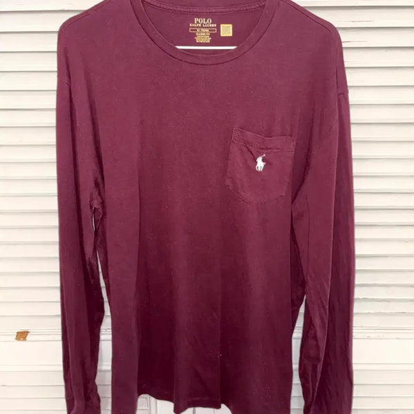 [BUNJANG] Polo Ralph Lauren Long Sleeve T-Shirt Burgundy / 폴로 랄프로렌 긴팔 티셔츠 버건디