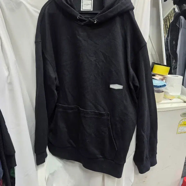 [BUNJANG] Black Wide Hoodie / 블랙 와이드 후드티