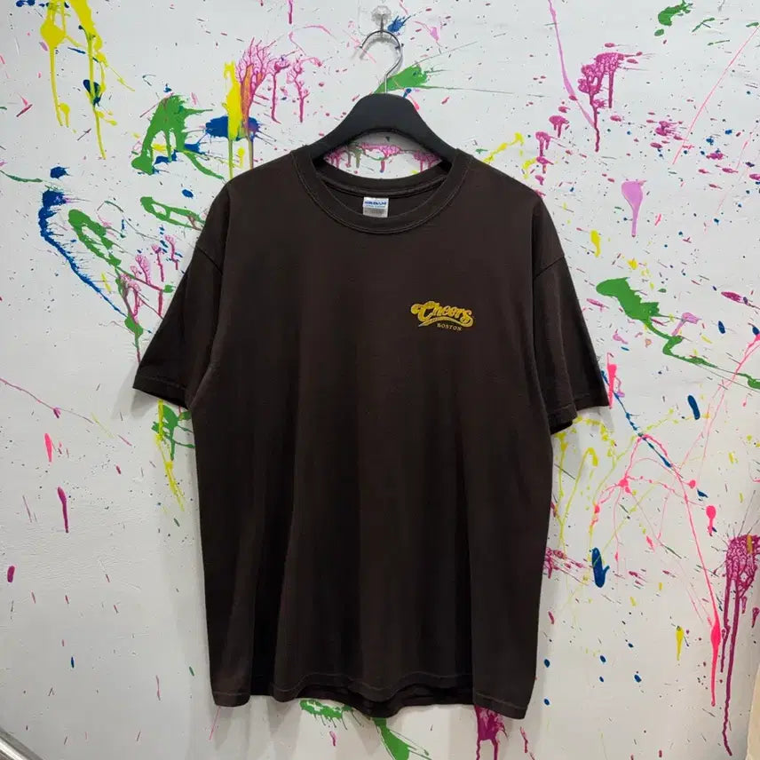 [BUNJANG] 00s Cheers Boston Official Licensed T-Shirt Brown L / 00s Cheers Boston 공식 라이선스 반팔티 브라운 L