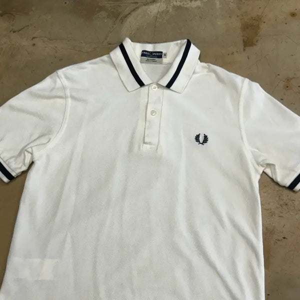 [BUNJANG] Fred Perry White Collar Short Sleeve T-Shirt Size 36 / 36 프레디페리 화이트 카라 반팔티