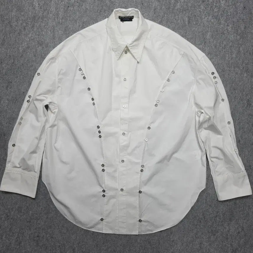[BUNJANG] Mugler Metal Button Detail Cotton Shirt / MUGLER 뮈글러 메탈 버튼 디테일 코튼 셔츠 48