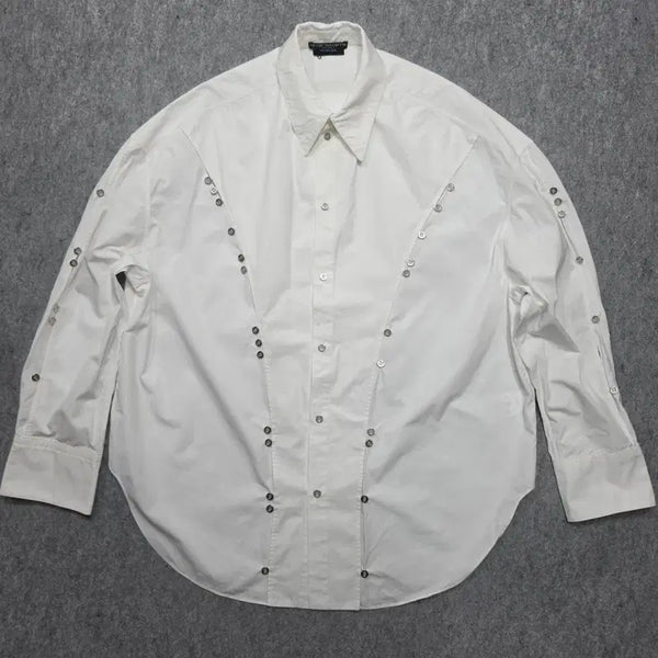 [BUNJANG] Mugler Metal Button Detail Cotton Shirt / MUGLER 뮈글러 메탈 버튼 디테일 코튼 셔츠 48